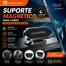 Suporte Veicular Magnético H'maston CJ-51 Para Carro Celular Universal 360°