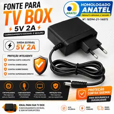 Fonte De Energia Para Tv Box 5V 2A