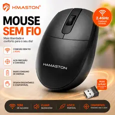 Mouse Sem fio Wireless Ergonômico 2.4G/BT Recarregável Tipo-C Silencioso Bluetooth