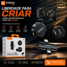 Microfone De Lapela Duplo Redondo Magnético 2 Em 1 Iphone USB-C Discreto Profissional