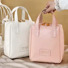 Necessaire de viagem em formato de concha com design em nuvem em PU espaçoso e elegante para cosméticos