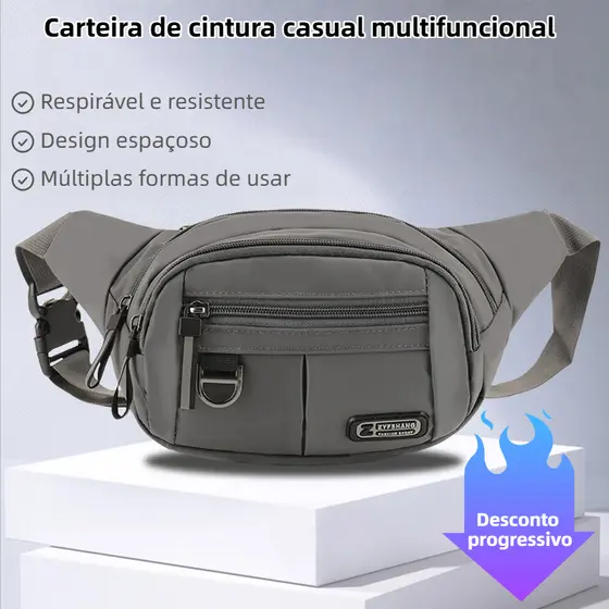 Pochete Masculina Impermeável com Alça Ajustável Estilosa Resistente e Versátil para Uso Diário
