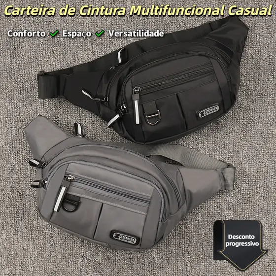 Pochete Masculina Impermeável com Alça Ajustável Estilosa Resistente e Versátil para Uso Diário