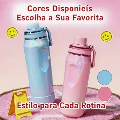 Garrafa Térmica Aço Inoxidável 650ml 850ml com Alça Bolsa Porta Garrafa Impermeável Ajustável Vários Bolsos Para Viagem