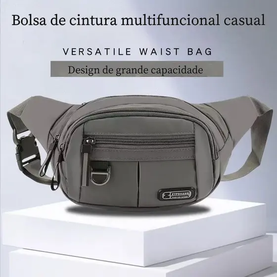 Pochete Masculina Impermeável 🌧️ Com Alça Ajustável - Resistente e Versátil para Dia a Dia 🔥
