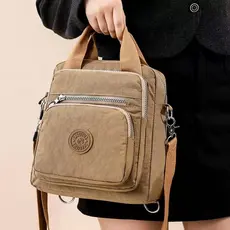 Bolsa Feminina Nylon Impermeável 3 em 1 Transforma em Mochila e Tiracolo Transversal Leve