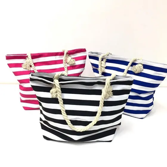 Bolsa de Praia Feminina Alça de Corda Elegante Grande e Resistente