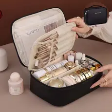 Necessaire Feminina com Fecho Ideal para Viagens Alta Capacidade Sofisticada Impermeável Premium