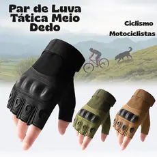 Luva Academia Tática Meio Dedo para Motociclistas Motoqueiros com Proteção Antiderrapante Moto Bike