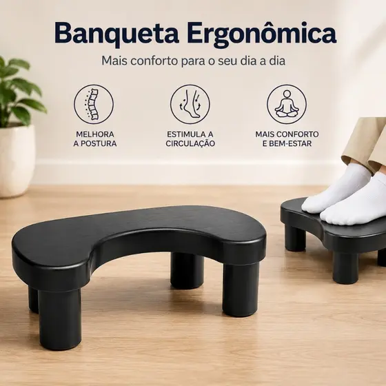 Apoio De Pes Escritorio Home Office Banquinho Anatomico Conforto Ergonomico Antiderrapante