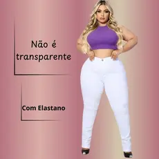 Cal莽a Jeans Branca Plus Size Feminina 46 ao 54 Confort谩vel e Estilosa