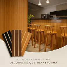 Kit até 100 Placas Ripada Painel Decorativo em Mdf de Alta Qualidade Premium 45x11cm