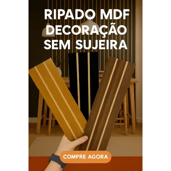 Kit Até 60 Painel Ripado 45 x11cm MDF Decorativo Quarto Sala Envio Imediato