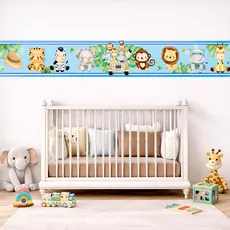 Kit Até 5 Faixas Adesivas Borders Infantil Safari Animais Vários Modelos-Envio Rápido
