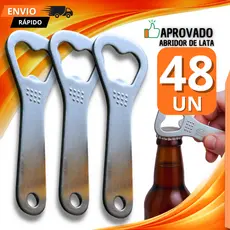 Kit 48 Abridor De Garrafa Profissional Inox 10cm Bares Boteco Resistente