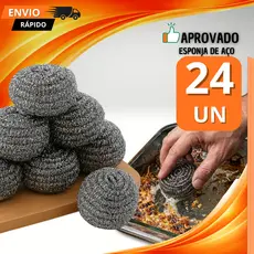 Kit 24 Esponja de Aço Inoxidável Ideal Para Limpeza Difícil Alta Durabilidade Bucha Cozinha