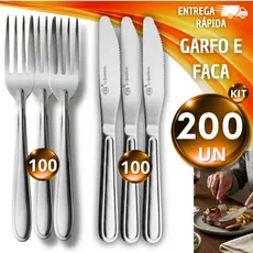Jogo 200/180/150/130 Talheres Em Aço Inox Garfo E Faca Talher De Mesa Buffet Restaurante Cozinha Utensilios