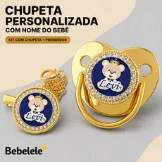 Chupeta de bebê dourada para bebê menino, personalizada com nome e foto, presente de aniversário