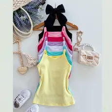 Kit 4 Blusinha Feminina Infantil  Camisetas Coloridas de Verão para Crianças