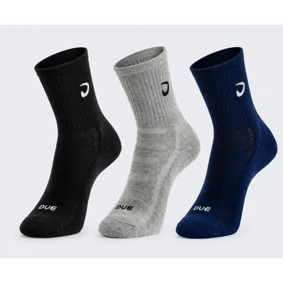 Meia canelada masculina cano Longo - 1 kit com 3 pares