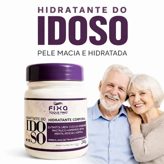 Creme do Idoso Hidratante 240G  Reduz a sensação de pele áspera e repuxada  Amacia Nutre Para todos os tipos de pele
