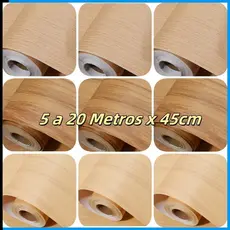 Papel Adesivo de Cor Madeira Escura 5 Metros x 45cm para Decoração e Envelopamento de ambiente, Sala, Quarto