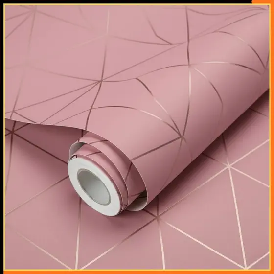Papel de Parede 3D Geométrico Amarelo 5m x 45cm Autoadesivo para Sala e Quarto
