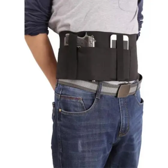 Coldre Universal para Pistola e Airsoft - Cinta de Barriga Ajustável com Fixação Segura para Revólver