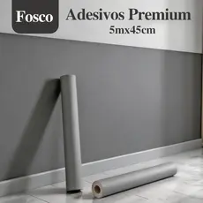 Papel Adesivo Cinza Liso Autocolante Removível Fácil Aplicação para Decoração, Parede e Sala de Estar