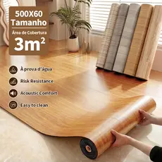 Adesivo de Piso Autocolante Imitação Madeira Resistente 5m x 61cm Decoração para Ambientes