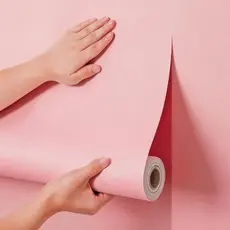 Papel Adesivo Rosa 5m X 45cm Fácil Aplicação Removível Para Parede, Móveis, Geladeiras e Eletrodomésticos