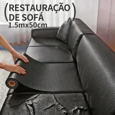 Patches de Reparo de Couro PU 50cmx150cm Adesivos DIY para Sofás, Carros, Cadeiras e Bolsas Cor Preto