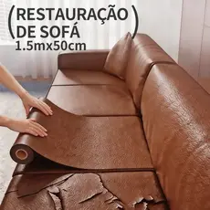 Couro Autoadesivo Para DIY Sofá Reparação Patch Móvel Mesa Cadeira Adesivo Marrom 50cm X 150cm