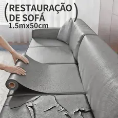 Adesivos De Couro Cinza PU Para Reparo De/Conserto De Sofá Com 50cmx150cm