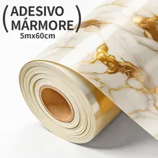 Papel Adesivo Mármore Impermeável Antióleo Autocolante para Cozinha Bancada Armários Fácil de Limpar 5Mx60CM