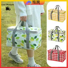 BOLSA TERMICA PORTATIL 12L Lâmina de Alumínio Reforçada CESTA DOBRAVEL COOLER SACO PIQUINIQUE ECOLOGICA CAMPING