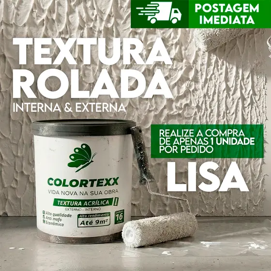 Textura Lisa de parede Colortex 21kg externo Revestimento Rústica Tintexx rolada rolo cabelo de anjo