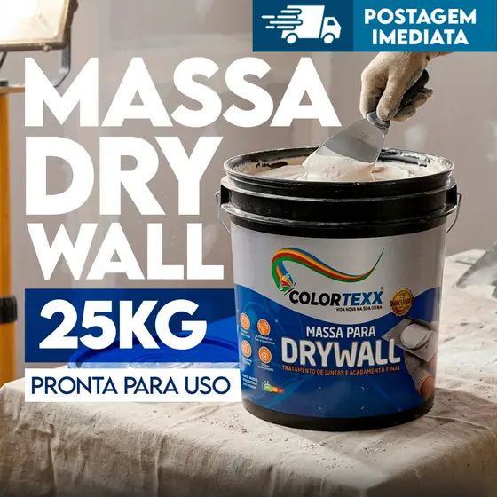 Massa de Drywall Gesso Reparos Furos 25KG Massa Pronta Junta Acabamento acartonado forro sancas cola