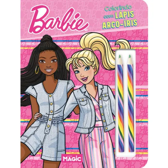 LIVRO DE COLORIR - BARBIE + LÁPIS ARCO-ÍRIS