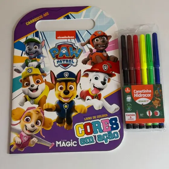 LIVRO DE COLORIR PATRULHA CANINA + CANETINHAS