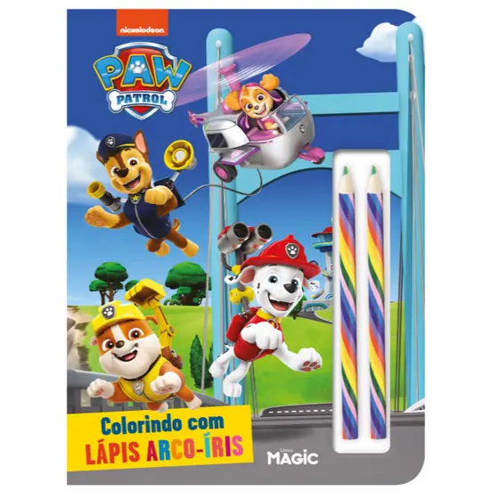 LIVRO DE COLORIR - PATRULHA CANINA + LÁPIS ARCO-ÍRIS