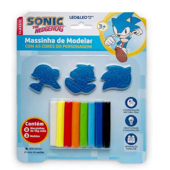 KIT MASSINHA DE MODELAR - SONIC - DIVERSÃO EM ALTA VELOCIDADE!