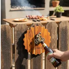 Abridor de Garrafas Personalizados de Parede Madeira Teca Churrasco Bebida