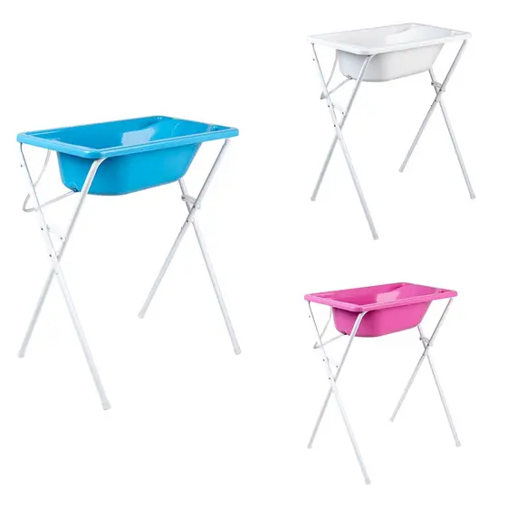 Banheira com suporte dobrável, tanque 34L, até 30Kg banheira para bebê segura