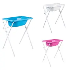 Banheira com suporte dobrável, tanque 34L, até 30Kg banheira para bebê segura