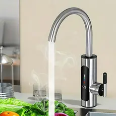 Torneira Elétrica Para Cozinha Banheiro Visor Temperatura Regulagem Giratória 360° Inox110V-220V JJ