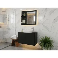 Conjunto Gabinete Banheiro Paris Com Cuba Espelharia