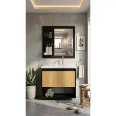 Conjunto Zenith Gabinete de Banheiro com Cuba e Espelheira