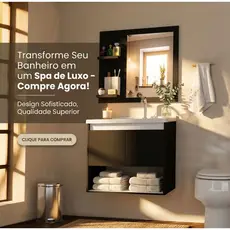 CONJUNTO GABINETE BANHEIRO COM CUBA E ESPELHO ZENITH