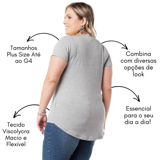 Blusa Feminina Plus Size Tampa Bumbum Mullet Conforto 1126-DROP-C1